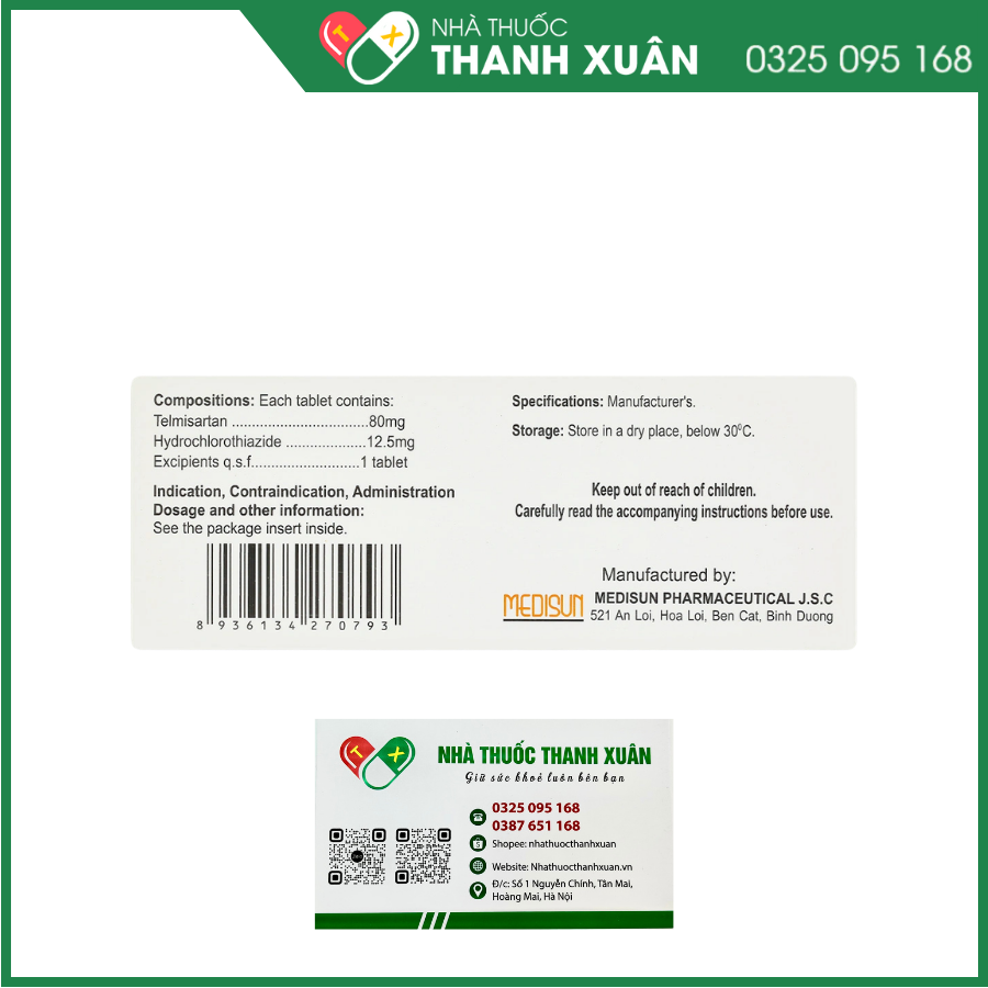 Telzid 80/12.5 điều trị tăng huyết áp